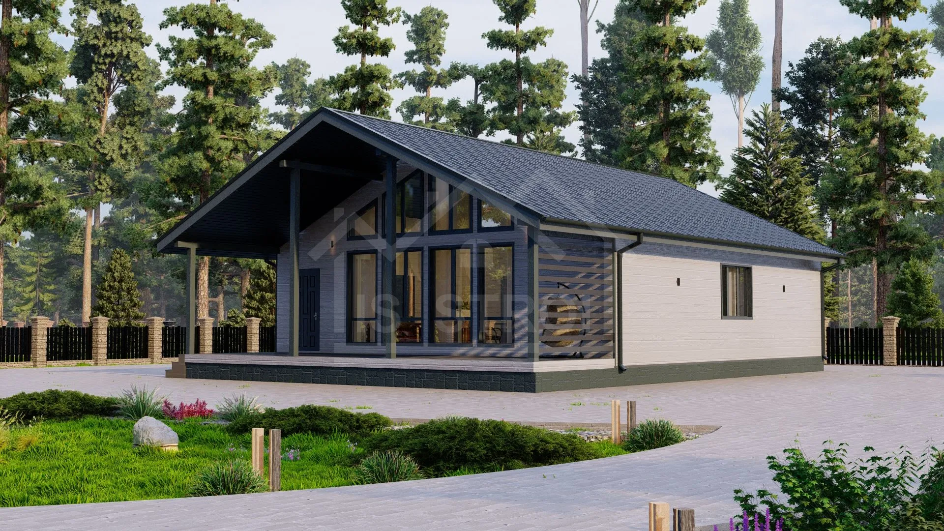 Каркасный дом «Гаммa» 152 м² — проект под ключ