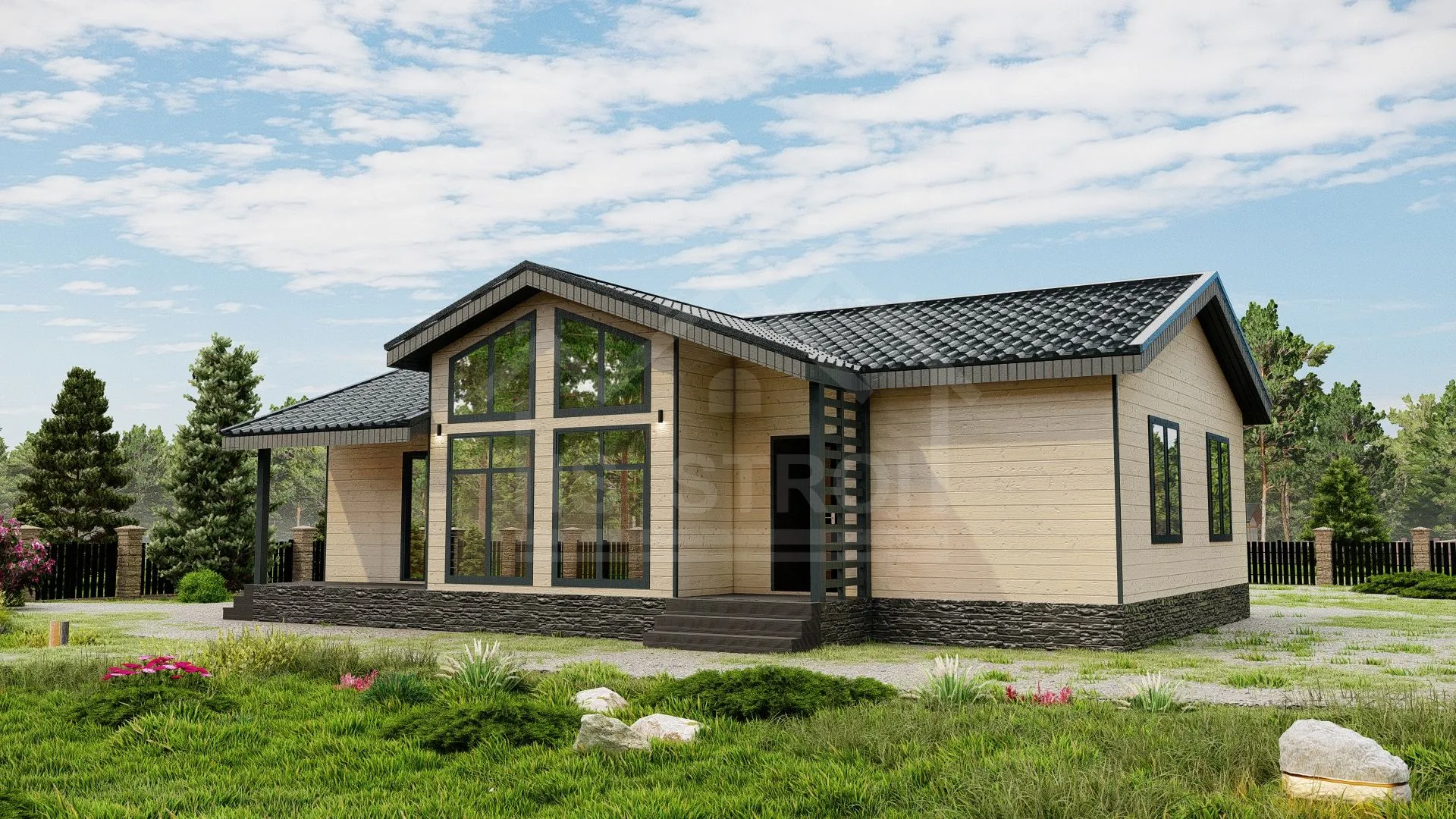 Каркасный дом «КомфортХаус» 125 м² — проект под ключ