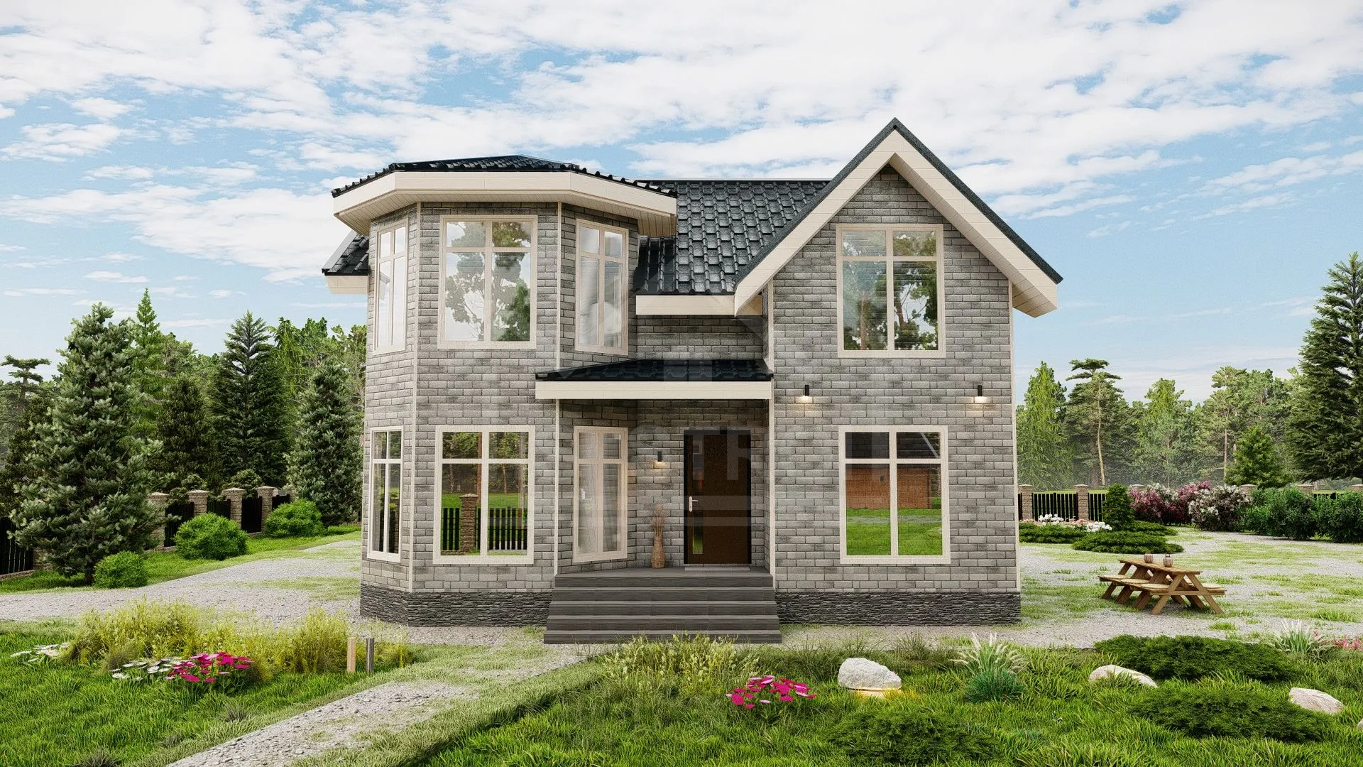 Каркасный дом «Сказка-2» 180 м² — проект под ключ